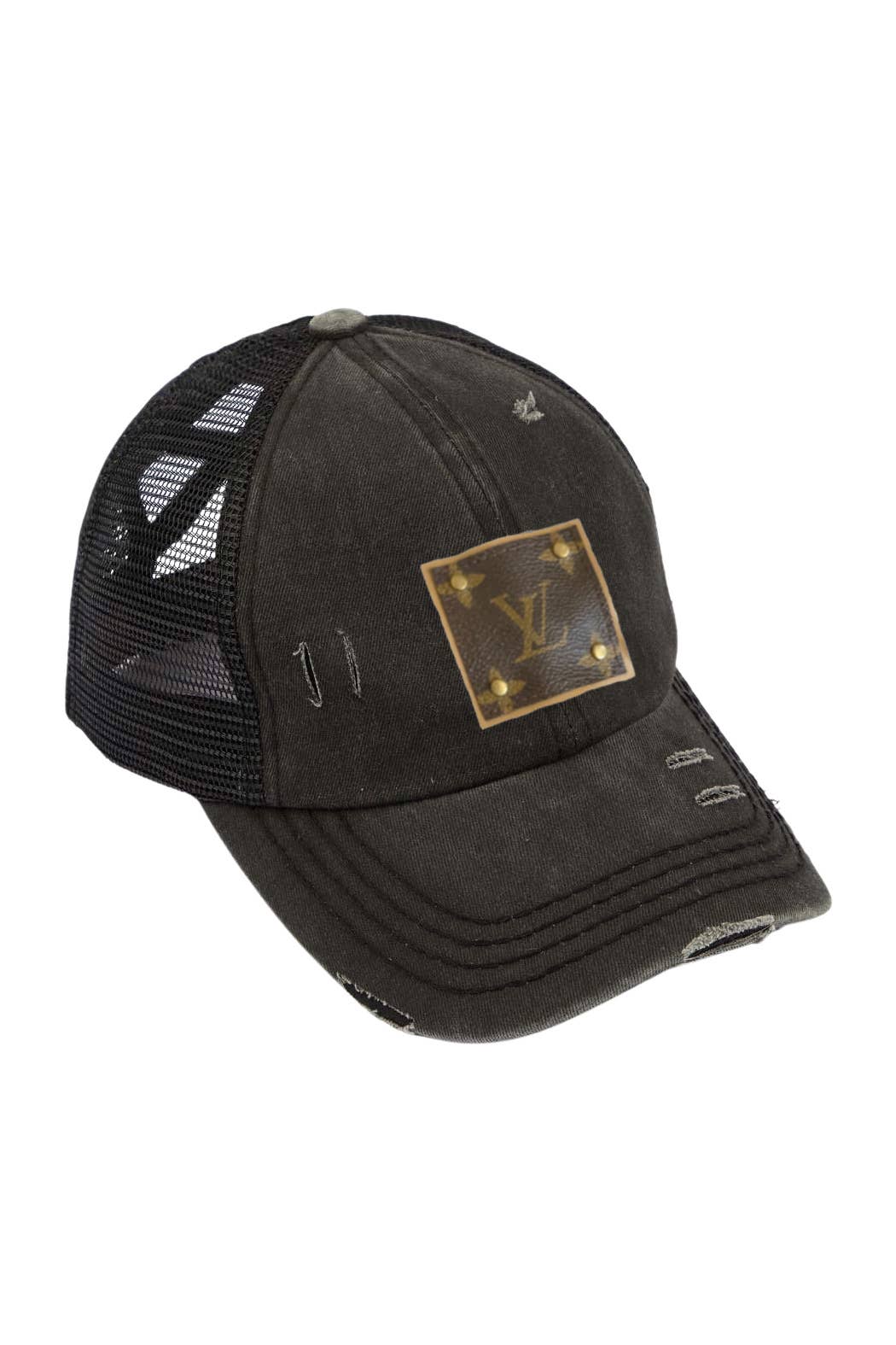 Embellish Your Life - LV Up-Cycled Distressed Trucker Cap